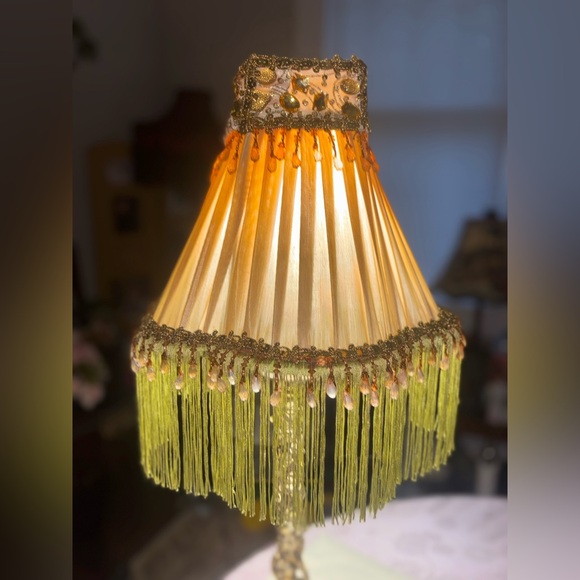 Call her, Miss. Ball (Gown)! Elegant Beaded Fringe Lamp Shade - Picture 1 of 9
